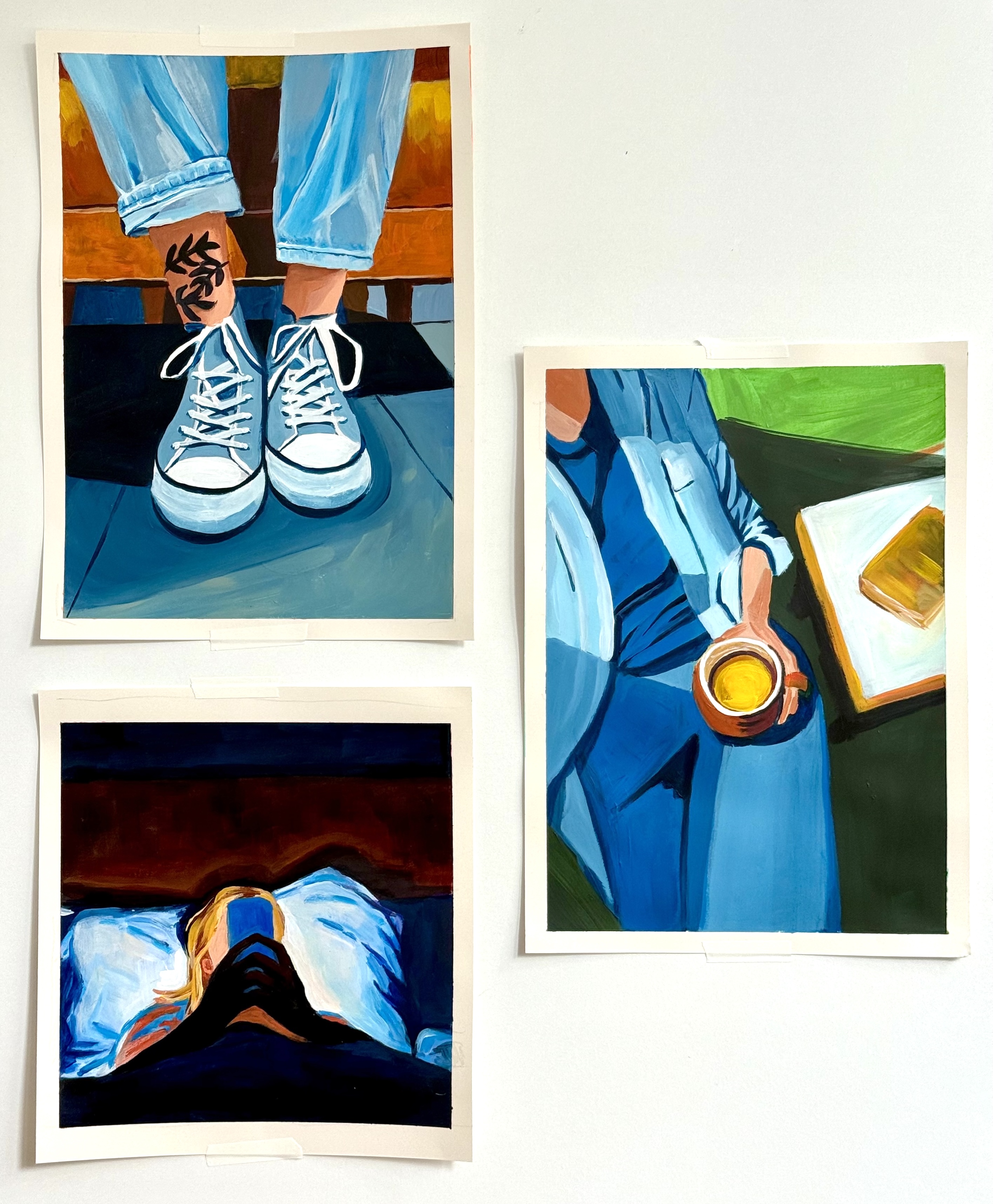 What kind of day it has been, 2025. Acrylic on paper.