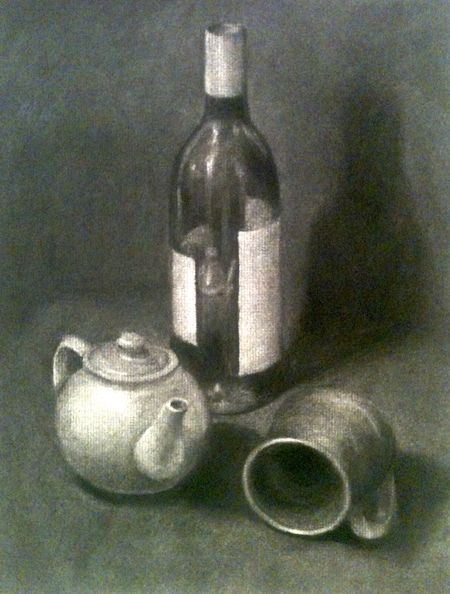 From real life objects. Charcoal.