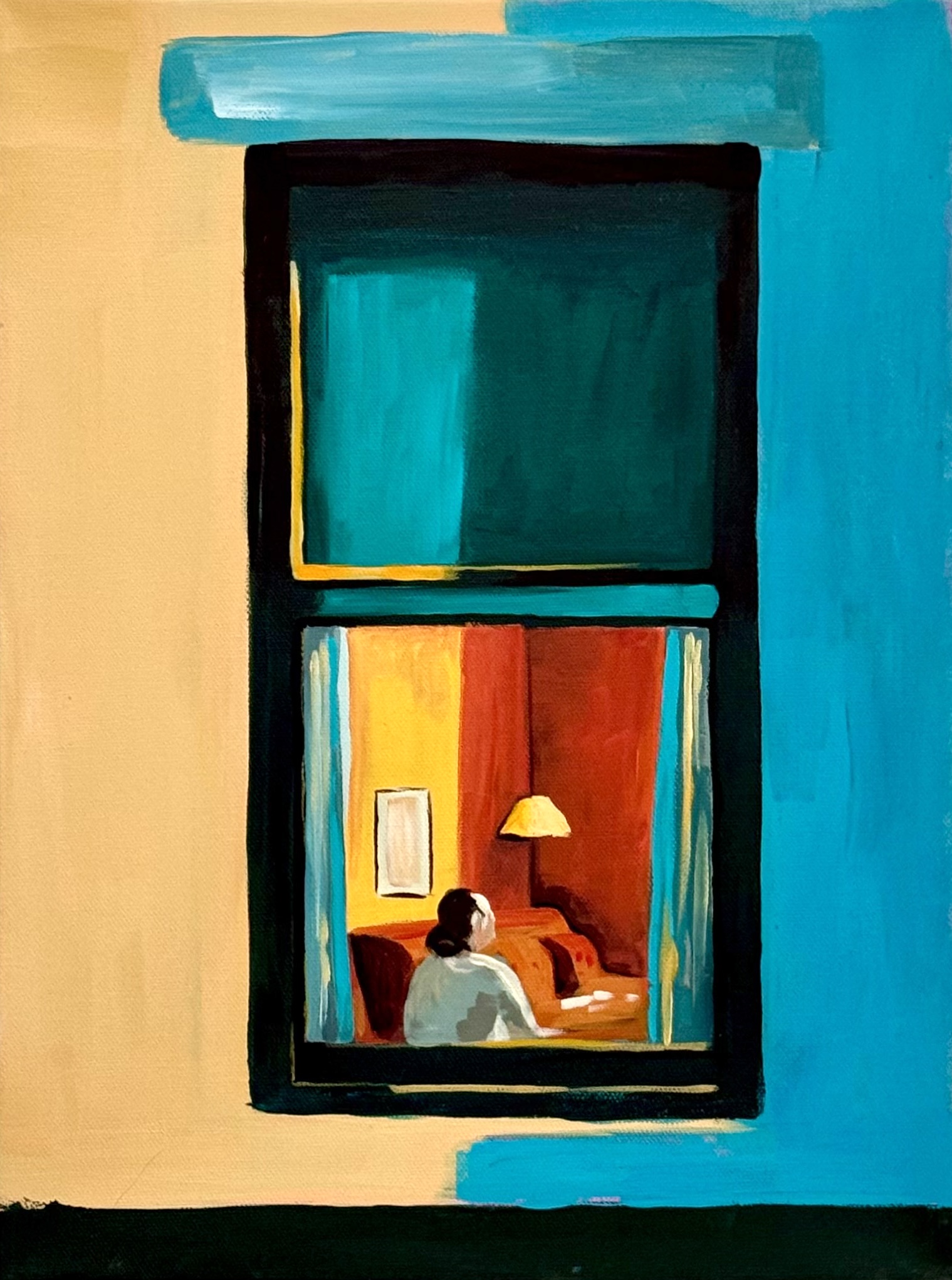 The hour you keep for yourself, 2025. Acrylic on canvas, 12x16