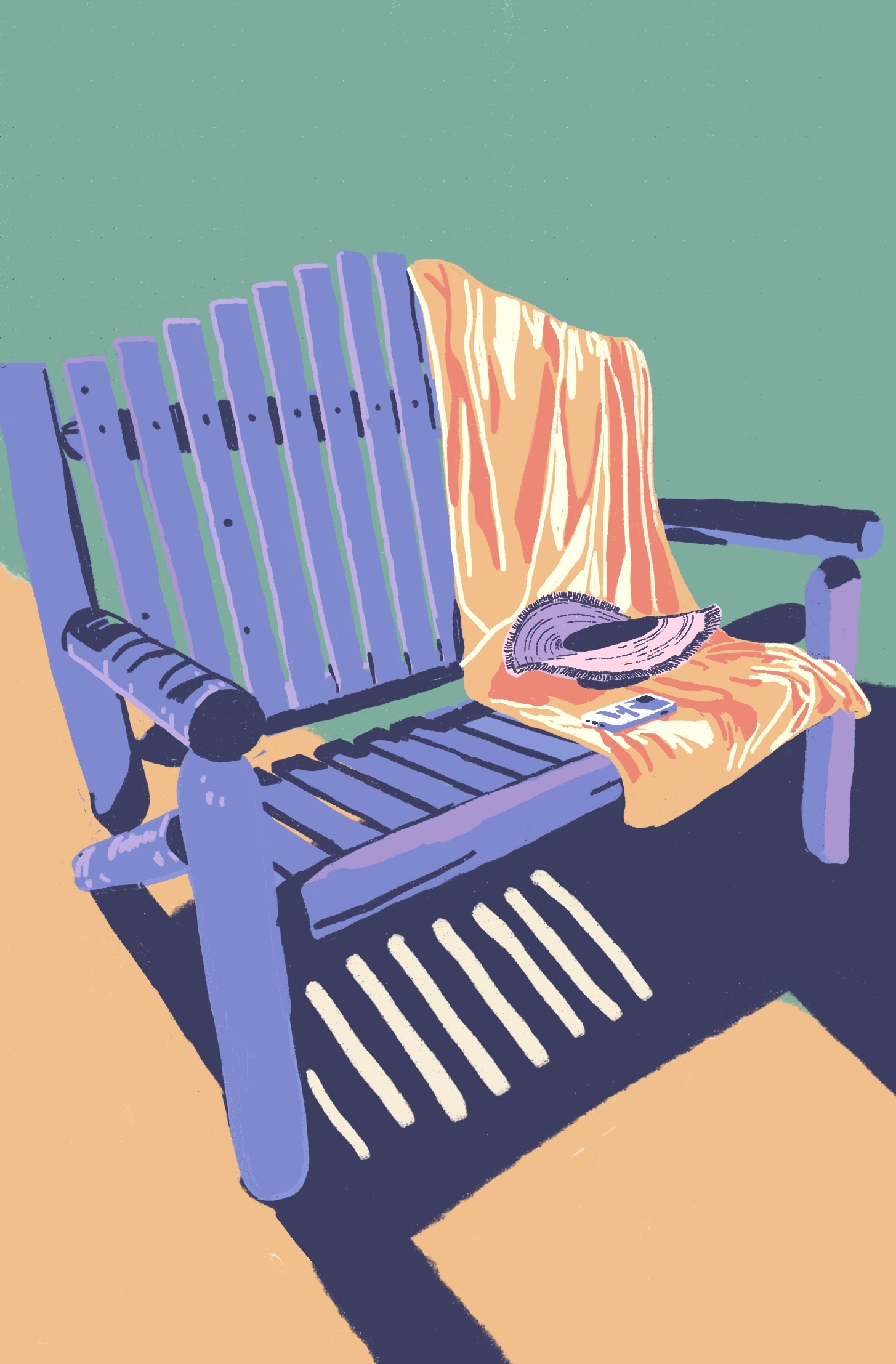 The remains of the (lake) day, 2025. Digital painting.